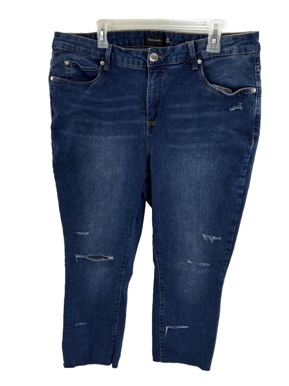 Tahari Womens 18W Chloe Fit Solution Skinny Jeans Dark Wash Stretch Denim